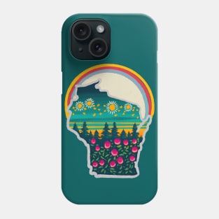 Wisconsin State Brush Painted Wildflower Design Phone Case