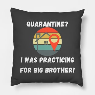 Quarantine? I Was Practicing For Big Brother! Pillow