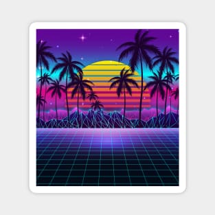 Radiant Sunset Synthwave Magnet