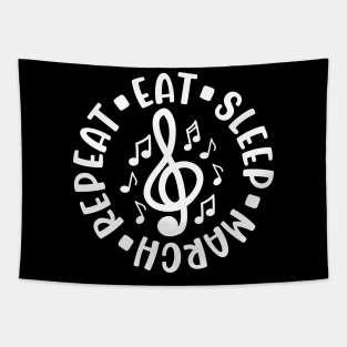 Eat Sleep March Repeat Marching Band Cute Funny Tapestry