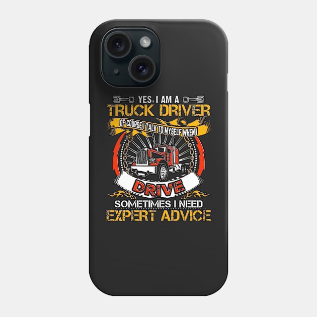 Vintage Funny I Drive a Truck Phone Case by masterpiecesai