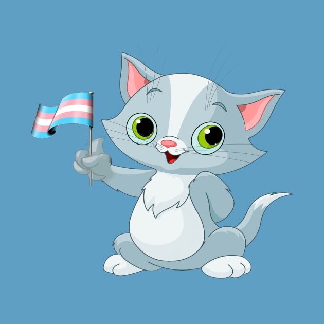 Cat Holding Transgender Flag by Trans Action Lifestyle