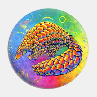 Psychedelic Rainbow Pangolin Pin