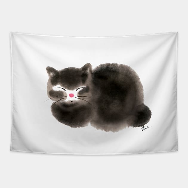 Fuzzy cat Tapestry by juliewu