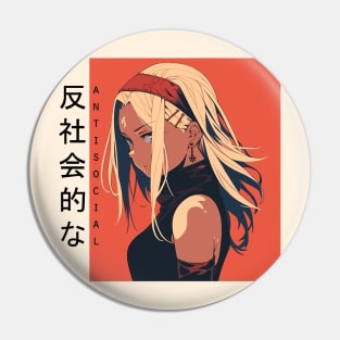 Otaku Antisocial Anime Girl Pin