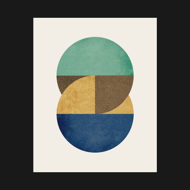 Circle Color Pieces Abstract Geometric by moonlightprint