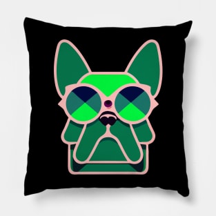 Frenchie Green Pillow