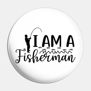 Wishing I Was Fishing - Less Talk More Fishing - Gift For Fishing Lovers, Fisherman - Black And White Simple Font Pin