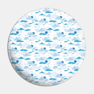 Fluffy Cloud Sunny White Sky Pattern Pin