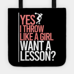 I Throw Like A Girl Discus Throwing Track And Field Discus Tote