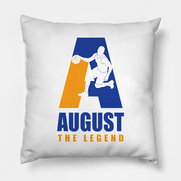 August Custom Player Basketball Your Name The Legend Pillow by Baseball Your Name