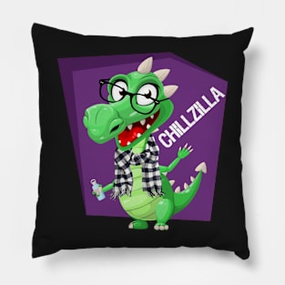 Chillzilla -- The Chillest Dragon Lizard Monster Pillow