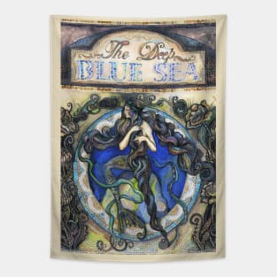 The Deep Blue Sea - Mermaid Art Tapestry