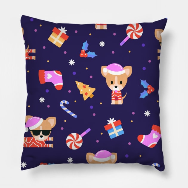 Chihuahua Christmas Pillow by queensandkings