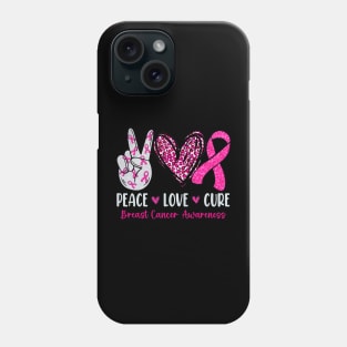 Peace Love Cure Shirt Pink Ribbon Breast Cancer Awareness Phone Case