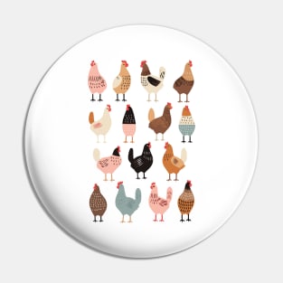 Feathered Fashion: Vintage Chicken Vibes Tee Pin