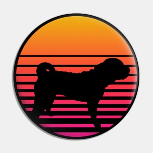 Retro 80s Shar-Pei Sunset Pin