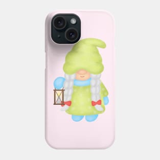 Sweet gnome walks with lantern Phone Case