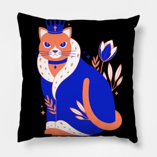 Royal Cat - Cat Lovers - Feline with a Crown Pillow