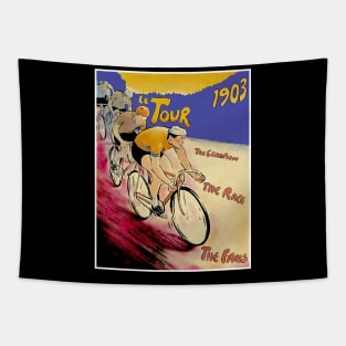 Le Tour Vintage 1903 Competing  Bicycle Racing Print Tapestry