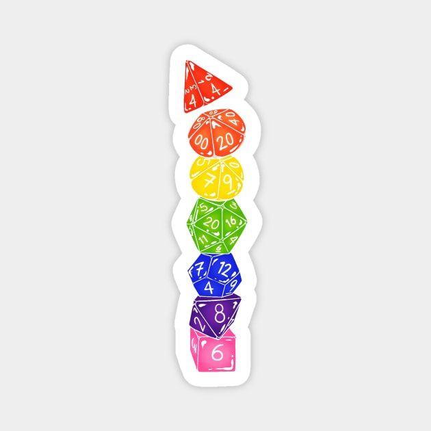 Rainbow Dice Tower Magnet by theoneKierce