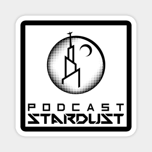 Podcast Stardust Black and White Pixel Logo Magnet