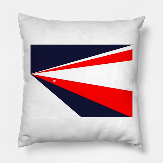 Red White and Blue Abstract #minimal #design #kirovair #decor #buyart Pillow by Kirovair