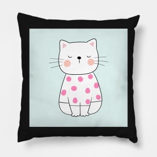 Cat in Polka Dots Pillow