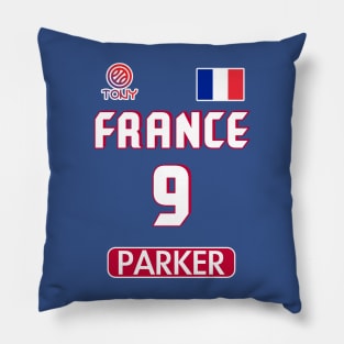 Tony Parker Retro France Basketball Jersey Design Pillow