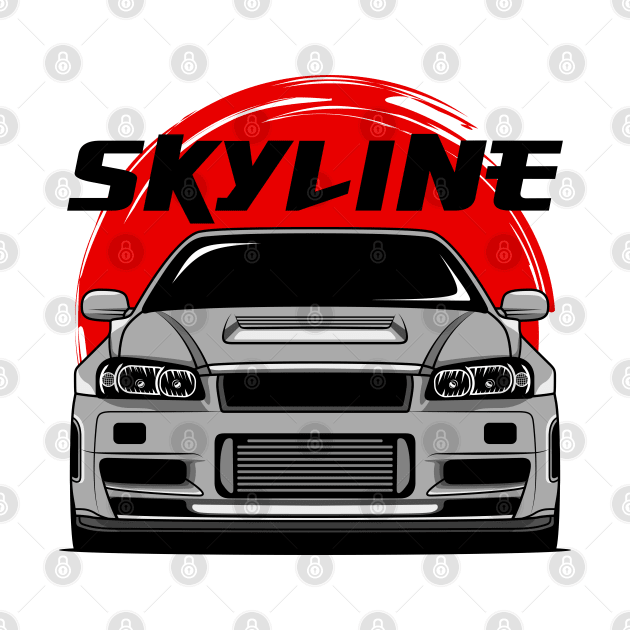 Silver Skyline R34 by GoldenTuners