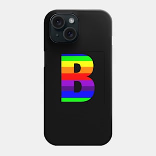 The Letter B in Rainbow Stripes Phone Case