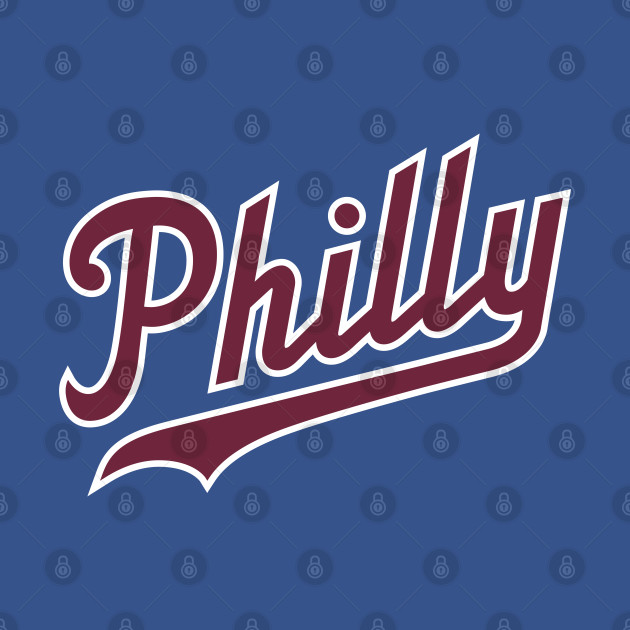 Discover Philly Script - Powder Blue - Philadelphia - T-Shirt