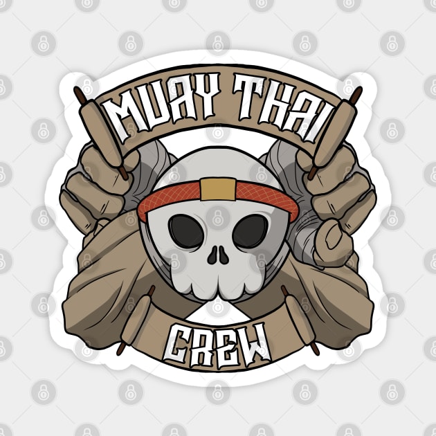 Muay Thai crew Jolly Roger pirate flag (no caption) Magnet by RampArt