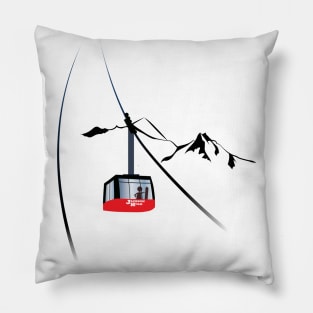 Jackson Hole cable car and skier Pillow