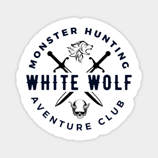 White Wolf - Monster Hunting Adventure Club - White Magnet