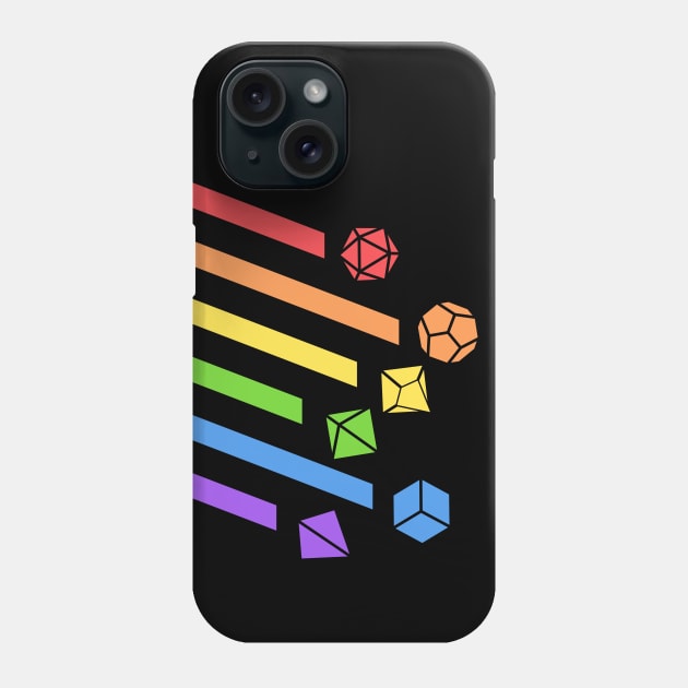 Rainbow Polyhedral Dice Set Tabletop RPG Phone Case by dungeonarmory