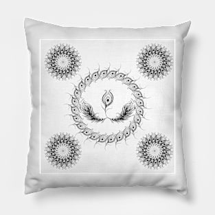 Beauty of Peacock Feathers Pillow