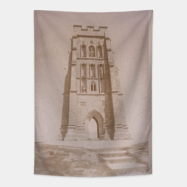 Faded shot of Glastonbury Tor Tapestry by stevepaint