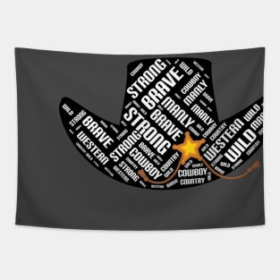 cowboy hat word cloud Tapestry