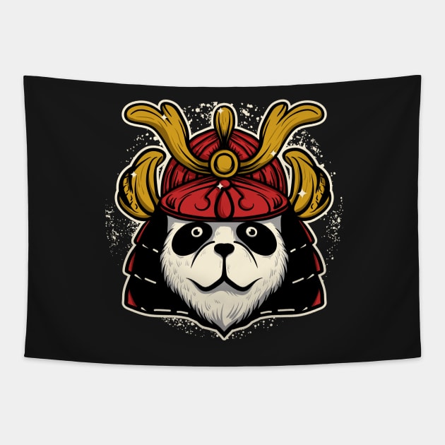 samurai panda Tapestry by Luckyart11