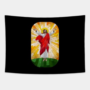 stained glass painting of Jesus Christ Tapestry