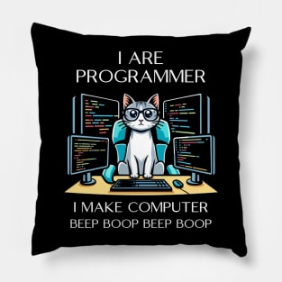 I Are Programmer Cat Pillow