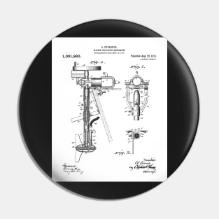 Outboard Motor Patent - Sailing Sailor Lakehouse Art - White Pin