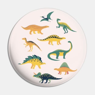 Colorful Dinosaurs Pin