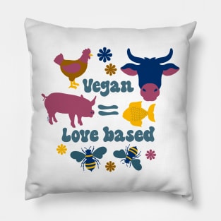 Vegan = Love Based - Forest Green Pillow