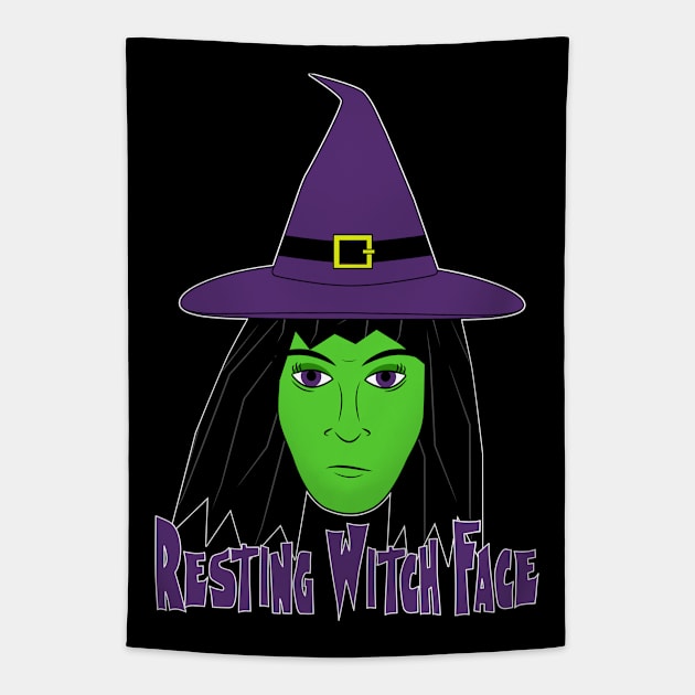 Resting Witch Face - Funny Halloween Tapestry by skauff