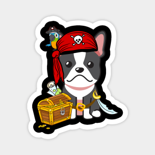 Funny french bulldog is a pirate Magnet