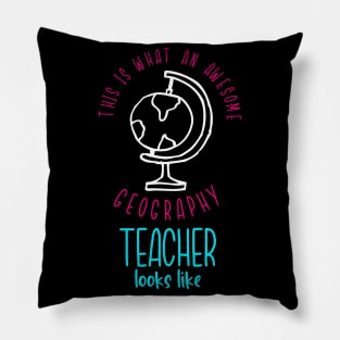 Awesome Geography Teacher School Pillow