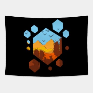 Desert with Cactus Cut Paper Landscape Tapestry