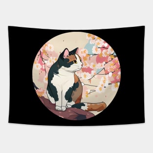 Kawaii Cats Cherry Blossom - Cute Japanese Sakura Tapestry